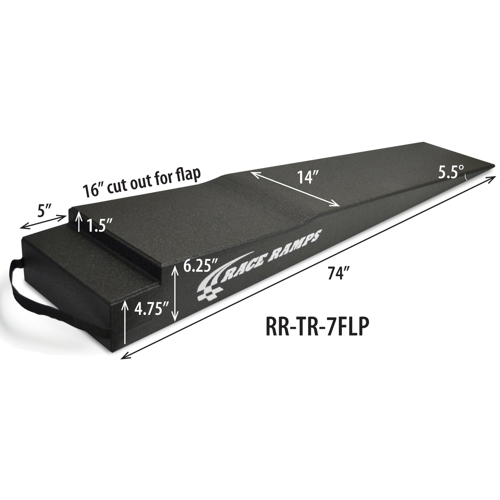 Race Ramps Trailer Ramp w/ Flap Cut-Out - 7"/ 5.5 Degree